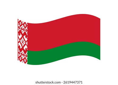 Flag of Belarus. Belarus wavy flag digital vector illustration. Fluttering flag.