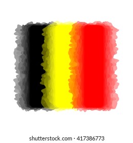 Flag of Belgium, Belgium flag - with abstract blurred waves. Stock vector illustration.