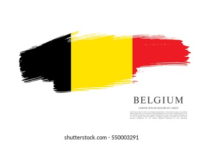 Flag of Belgium, brush stroke background