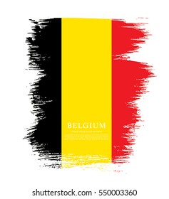 Flag of Belgium, brush stroke background