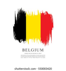 Flag of Belgium, brush stroke background