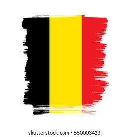 Flag of Belgium, brush stroke background