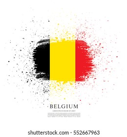 Flag of Belgium, brush stroke background