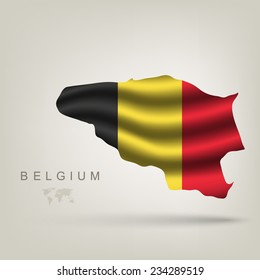 Flag of Belgium as a country with a shadow