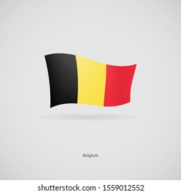 The flag of Belgium is flying layered vector image.