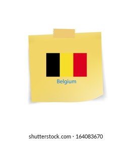 flag of Belgium icon on note pad paper,vector