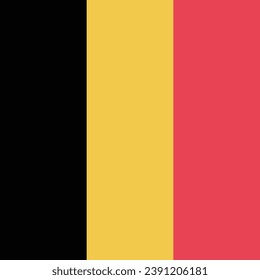 The flag of Belgium. Flag icon. Standard color. A square flag. Square icon. Computer illustration. Digital illustration. Vector illustration.