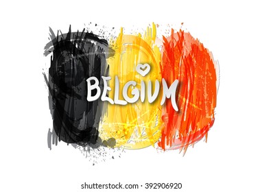 Flag of Belgium made with colorful splashes