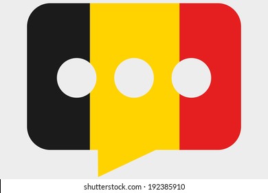 The flag of Belgium in a messaging bubble