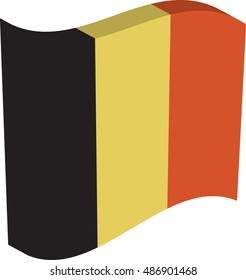 Flag of Belgium, officially the Kingdom of Belgium. Vector illustration of a stylized flag. The slit in the paper with shadows. Element for infographics.