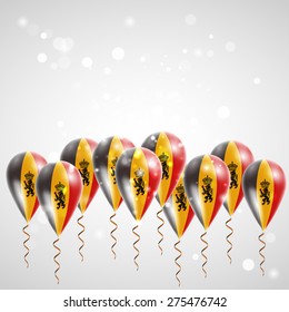 Flag of Belgium on balloon. Celebration and gifts. Balloons on the feast of the national day. 