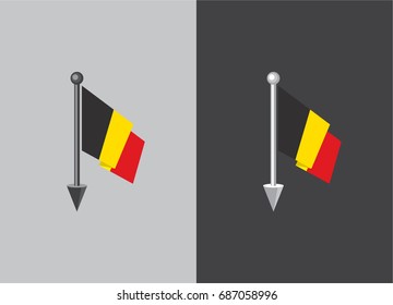Flag of Belgium. Flag on the flagstaff