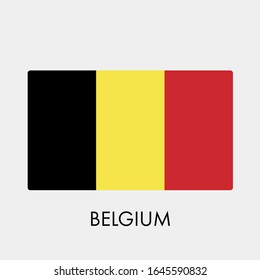 Flag of Belgium on gray background. Vector illustration in trendy flat style. EPS 10.