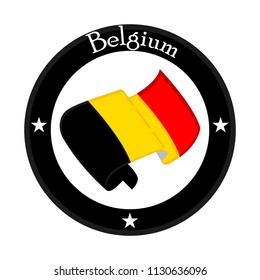 Flag of Belgium on a label