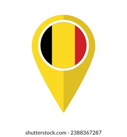 Flagge Belgiens auf Karte Symbol einzeln gelbe Farbe