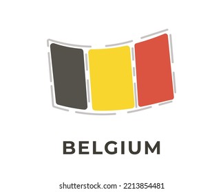 Die Flagge Belgiens auf weißem Hintergrund.