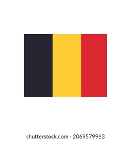 Flag Belgium. Pixel art. Stickers design. Isolated vector illustration. 