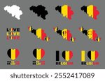 Flag of Belgium Set, Original and simple Belgium flag Bundle, vector illustration of Belgium flag Collection
