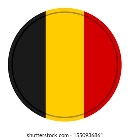 flag of belgium shiny round button