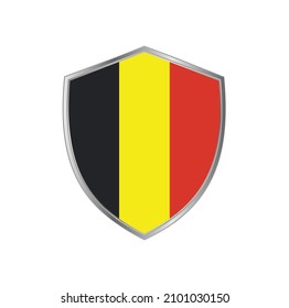 Flag of Belgium with silver frame