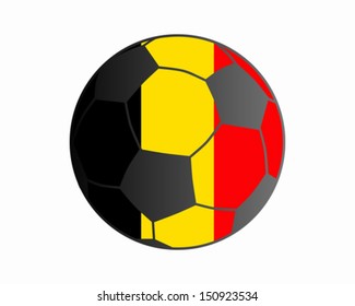 Flag of Belgium and soccer ball