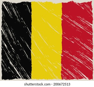 the flag of belgium with some grunge textures