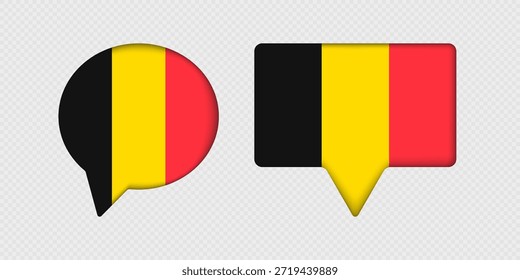 Bandeira da Bélgica em balão de fala.