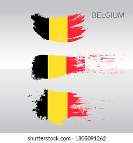 Flagge Belgiens, Vektorgrafik, Pinselstrich, Hintergrund