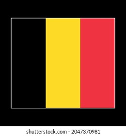 Flag of Belgium vector illustration on black background
