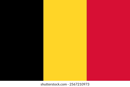 Bandeira da Bélgica. Vetor. Símbolo estatal do orgulho nacional e do patrimônio cultural. De perto. Design para impressão, lembranças, presentes, eventos importantes e feriados, web design.