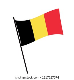 Flag of Belgium , Belgium flag waving isolated vector illustration