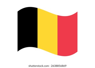 Flag of Belgium. Belgium wavy flag digital vector illustration. Fluttering flag.