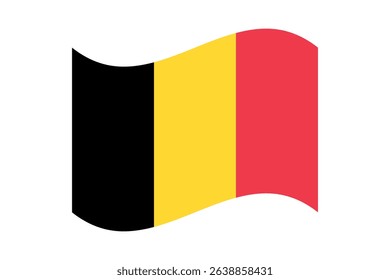 Flag of Belgium. Belgium wavy flag digital vector illustration. Fluttering flag.