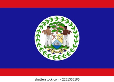 Flag of Belize. Aspect ratio 3 to 2