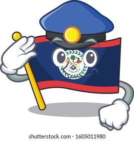 Flag belize Cartoon mascot performed as a Police officer