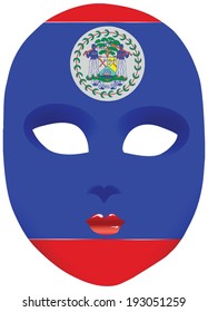 Flag of Belize in the form of an abstract mask. Vector illustration without trace.