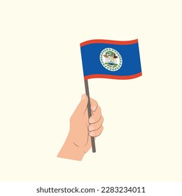 Flag of Belize, Hand Holding flag