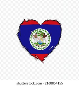 Flag Of Belize in love texture brush  with transparent background, vector illustration in eps file