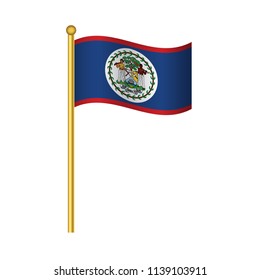 Flag of Belize ,Belize flag official colors and proportion correctly, Belize flag waving isolated Vector illustration eps10.