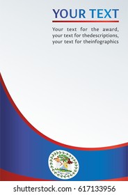 Flag of Belize, template for the award, an official document with a flag of Belize