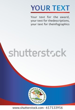 Flag of Belize, template for the award, an official document with a flag of Belize
