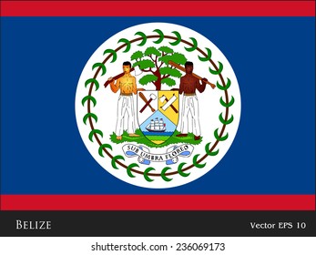 Flag of Belize. Vector. Accurate dimensions, element proportions and colors.