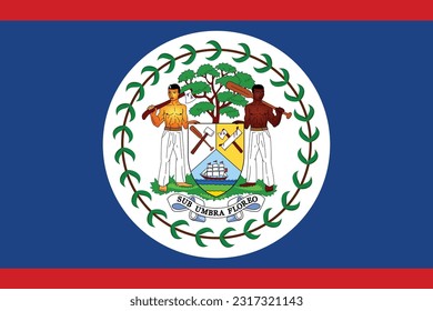 Flag of Belize - Vector illustration.