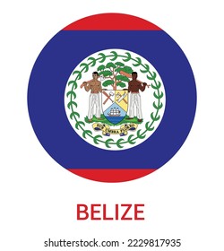 Flag Of Belize, Belize flag vector illustration, Belize flag in a circle.