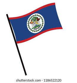 Flag of Belizes , Belize flag waving isolated vector illustration 