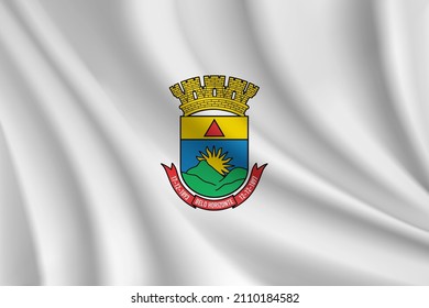 Bandera de Belo Horizonte, Brasil. Bandera ondulante realista del fondo vectorial Belo Horizonte.