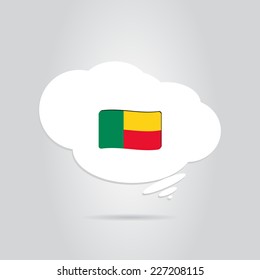 Flag of Benin against the background. Made in vector