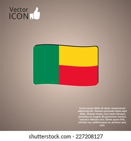 Flag of Benin against the background. Made in vector