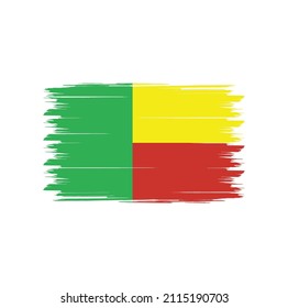 Flagge von Benin mit Pinselstil
