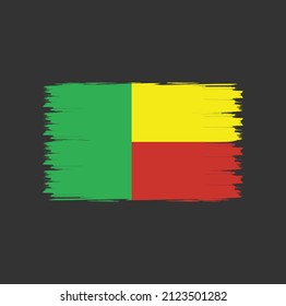 Flag of Benin with brush style